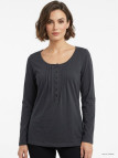MAYFLOWER NANNY3 - Tee-shirt Modulable Noir en Coton Stretch