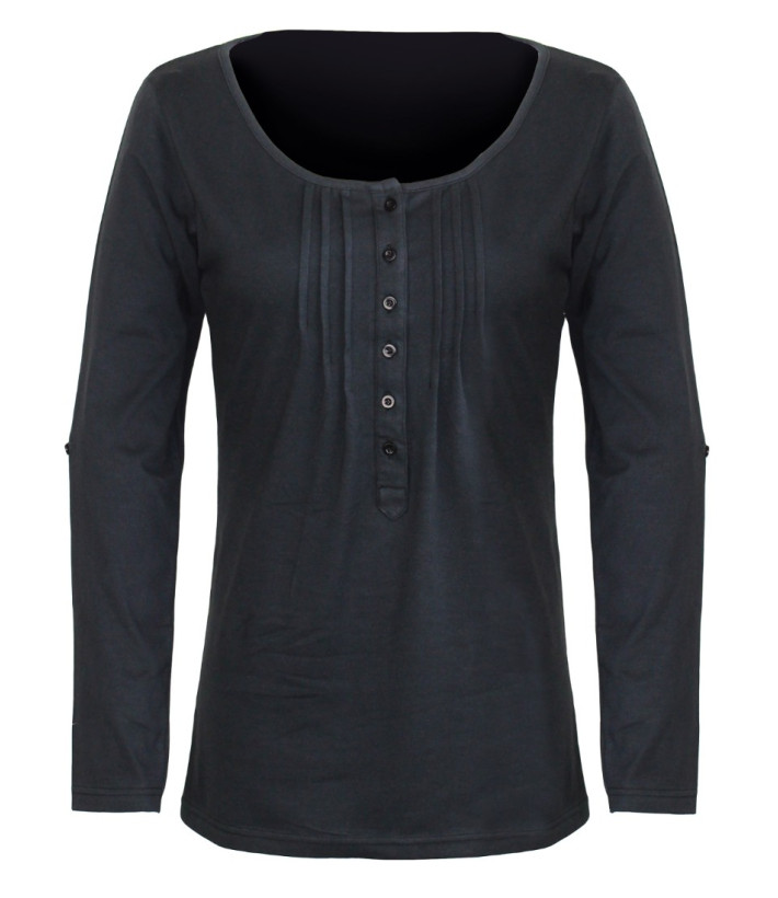 MAYFLOWER NANNY3 - Tee-shirt Modulable Noir en Coton Stretch