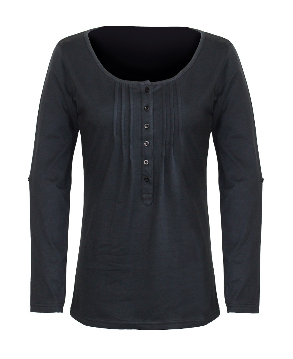 MAYFLOWER NANNY3 - Tee-shirt Modulable Noir en Coton Stretch