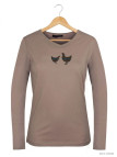 MAYFLOWER NAPOLI2 - Tee-shirt Beige à Imprimé Poule et Col V