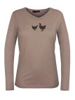 MAYFLOWER NAPOLI2 - Tee-shirt Beige à Imprimé Poule et Col V