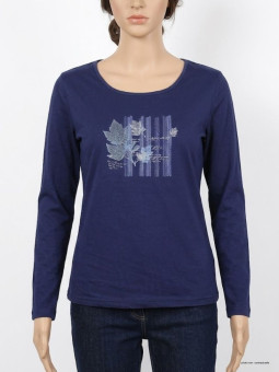 MAYFLOWER NAVY2 - Tee-shirt Marine à Sérigraphie Tendance