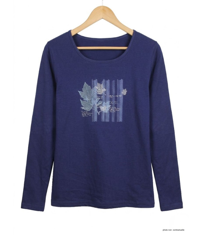 MAYFLOWER NAVY2 - Tee-shirt Marine à Sérigraphie Tendance