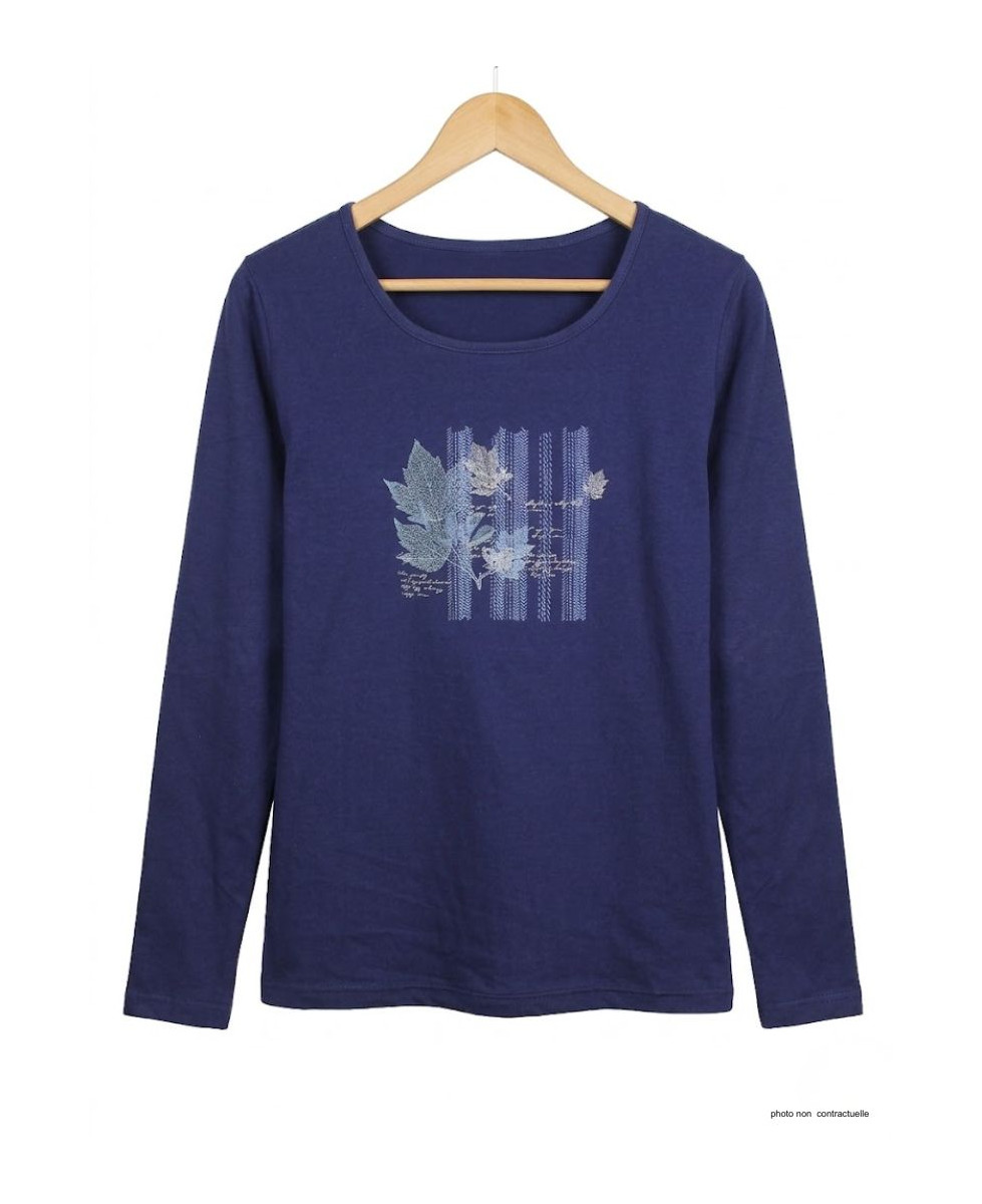 MAYFLOWER NAVY2 - Tee-shirt Marine à Sérigraphie Tendance