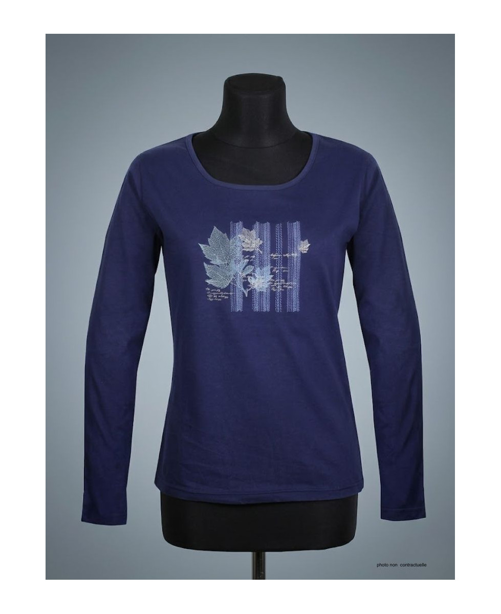 MAYFLOWER NAVY2 - Tee-shirt Marine à Sérigraphie Tendance