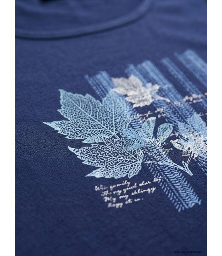 MAYFLOWER NAVY2 - Tee-shirt Marine à Sérigraphie Tendance