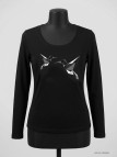 Mayflower NAWA1 - Tee-shirt Manches Longues Noir Motif Colibri