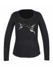 Mayflower NAWA1 - Tee-shirt Manches Longues Noir Motif Colibri