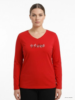 Mayflower NERUDA1GT - Tee-shirt Manches Longues Rouge GT