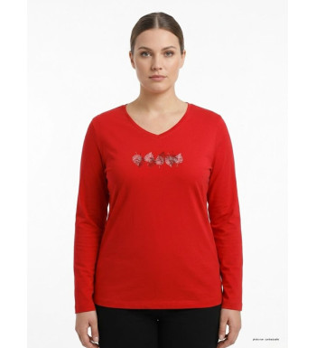 Mayflower NERUDA1GT - Tee-shirt Manches Longues Rouge GT