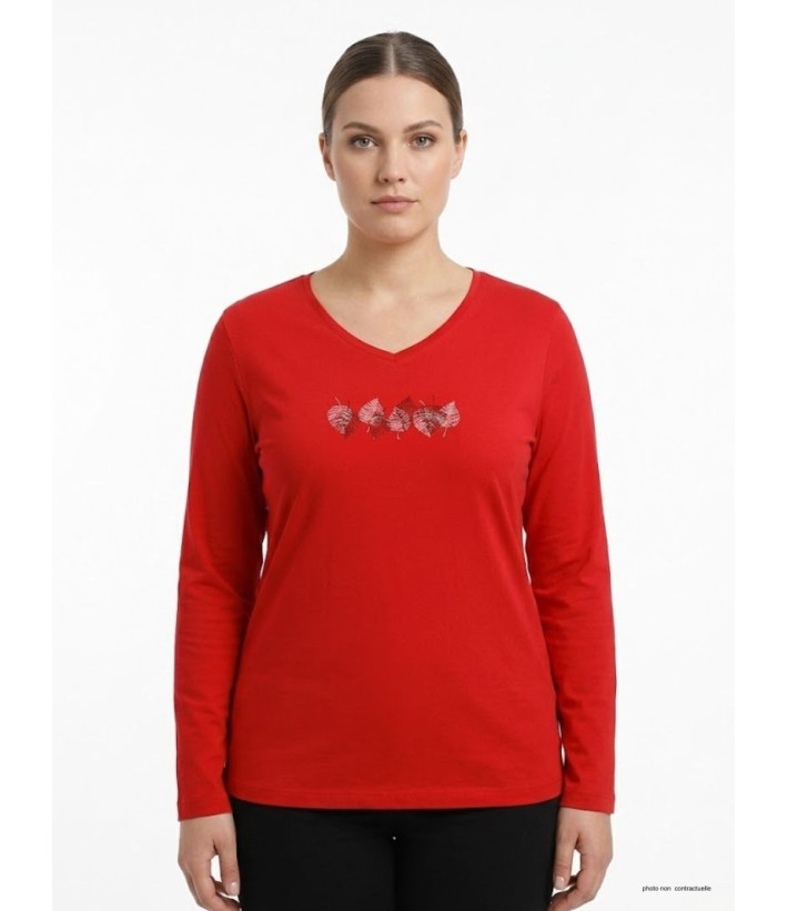 Mayflower NERUDA1GT - Tee-shirt Manches Longues Rouge GT