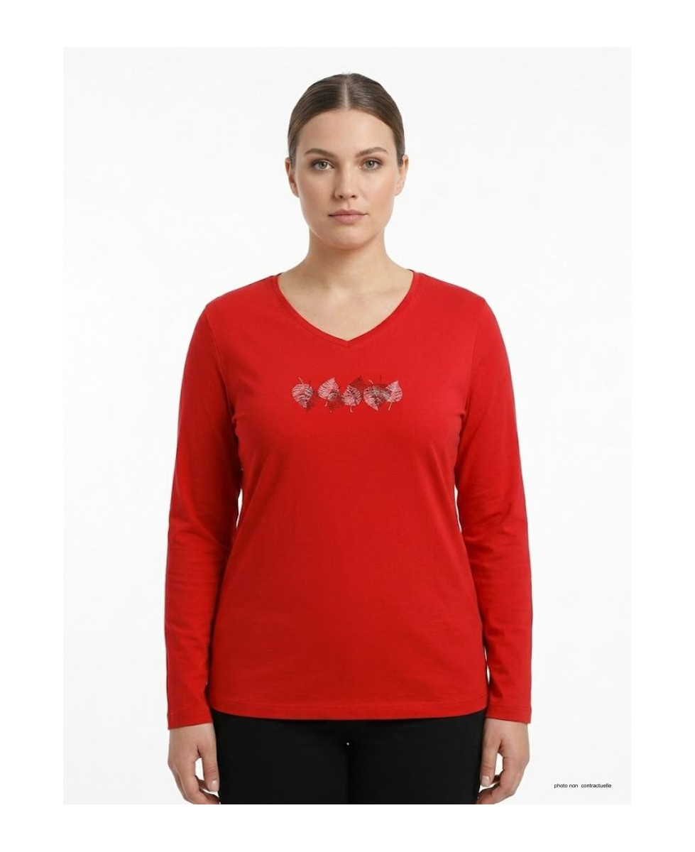Mayflower NERUDA1GT - Tee-shirt Manches Longues Rouge GT