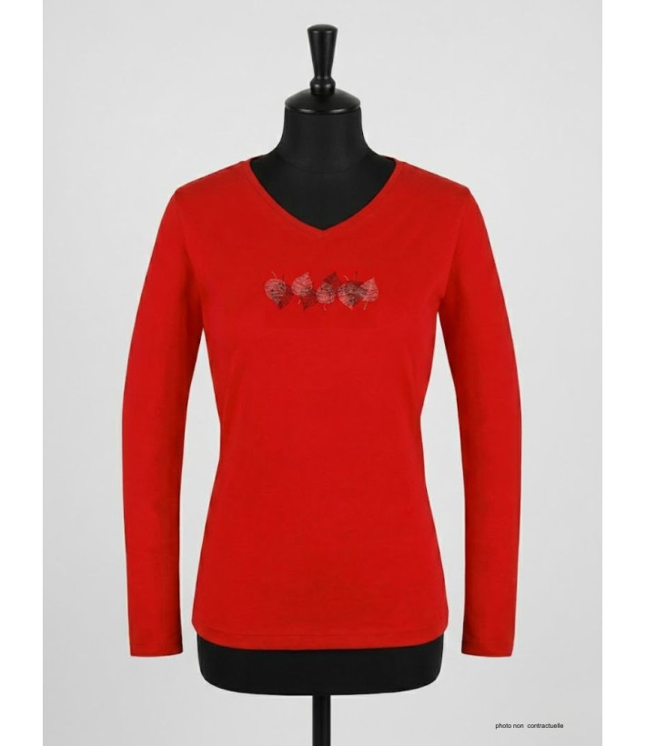 Mayflower NERUDA1GT - Tee-shirt Manches Longues Rouge GT