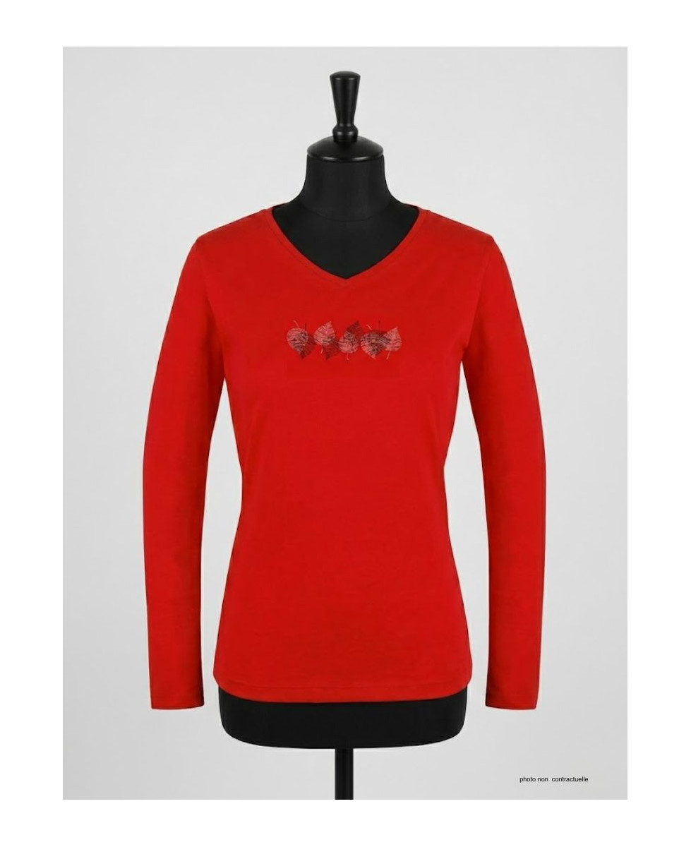 Mayflower NERUDA1GT - Tee-shirt Manches Longues Rouge GT