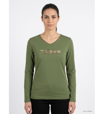 Mayflower NERVAL4 - Tee-shirt Femme Manches Longues Vert Olive