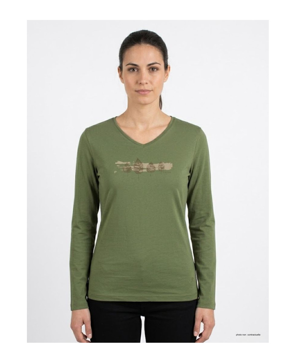Mayflower NERVAL4 - Tee-shirt Femme Manches Longues Vert Olive
