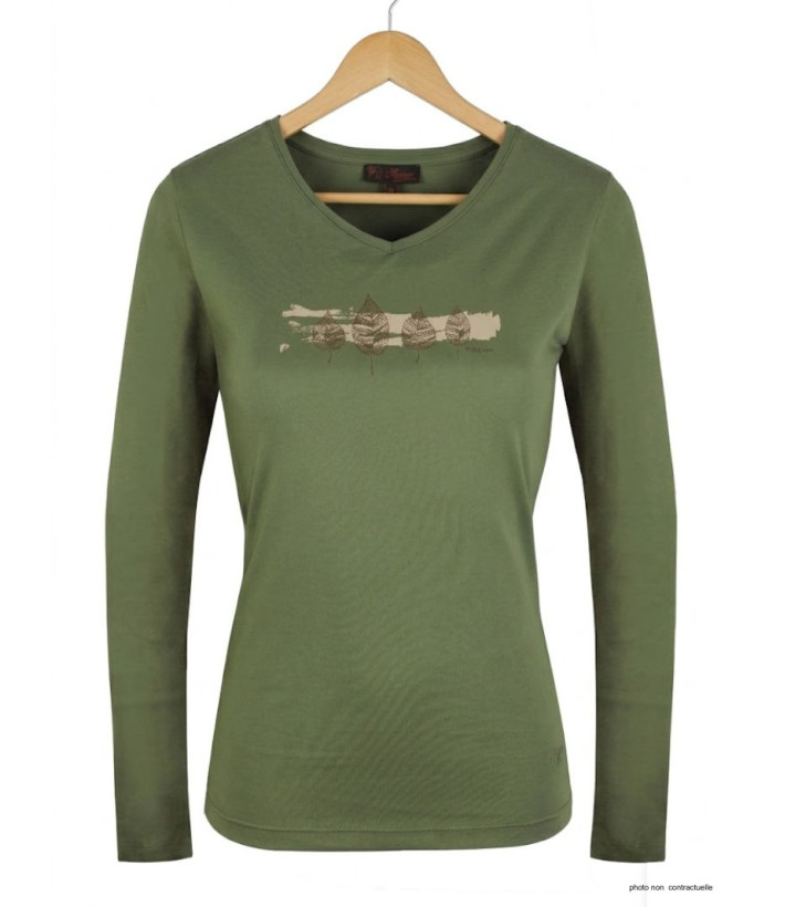 Mayflower NERVAL4 - Tee-shirt Femme Manches Longues Vert Olive