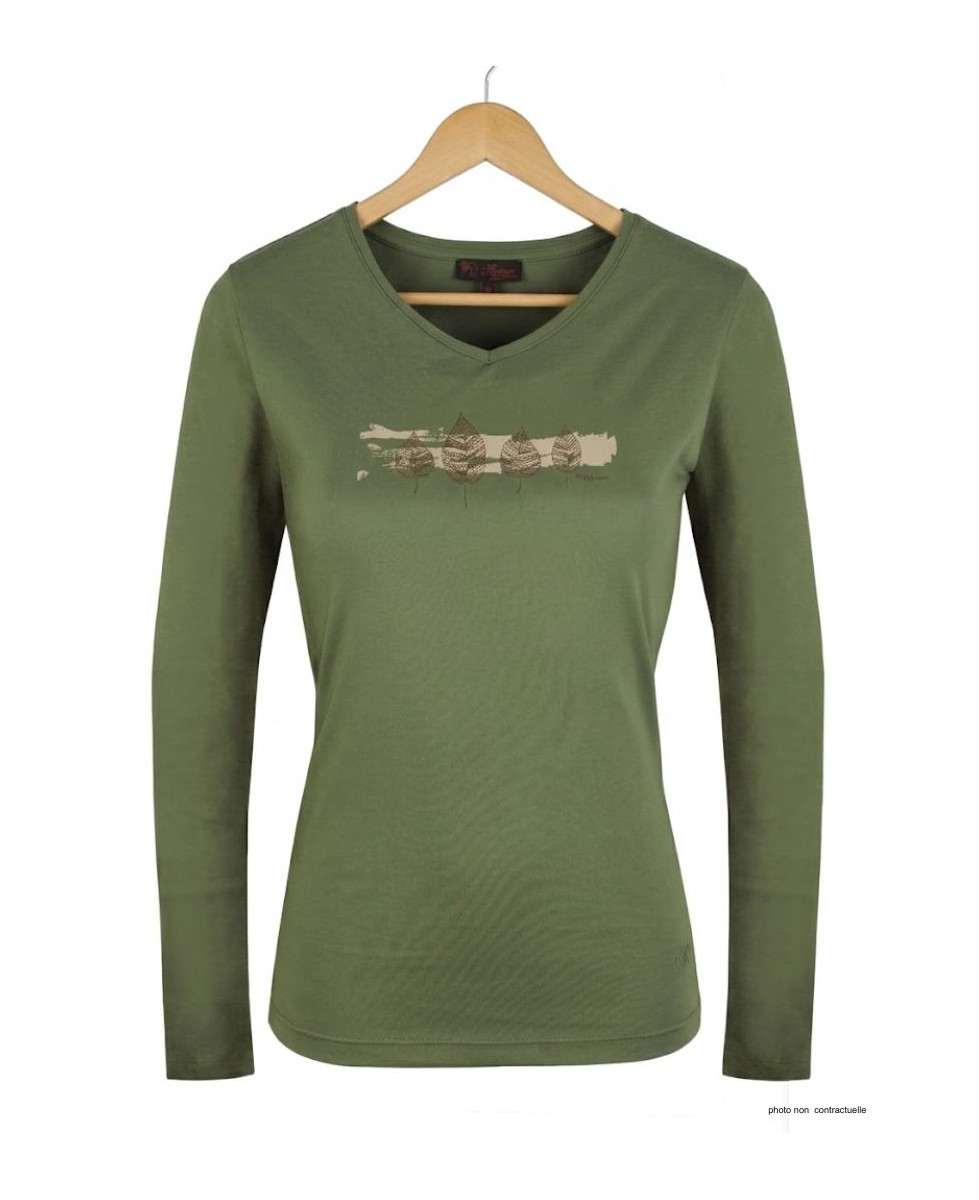 Mayflower NERVAL4 - Tee-shirt Femme Manches Longues Vert Olive