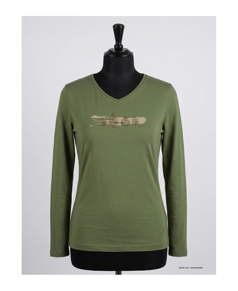 Mayflower NERVAL4 - Tee-shirt Femme Manches Longues Vert Olive