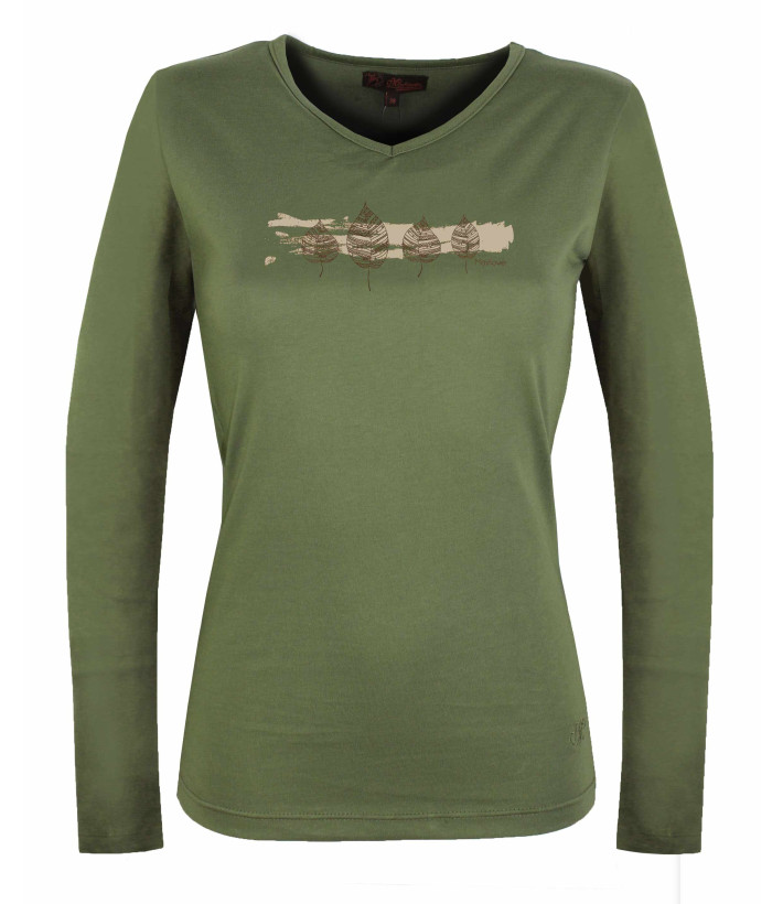 Mayflower NERVAL4 - Tee-shirt Femme Manches Longues Vert Olive