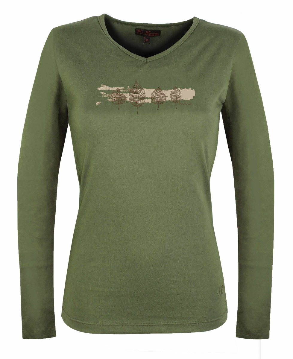 Mayflower NERVAL4 - Tee-shirt Femme Manches Longues Vert Olive