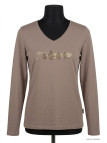 Mayflower NERVAL5 - Tee-shirt Femme Manches Longues Beige Col V