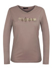Mayflower NERVAL5 - Tee-shirt Femme Manches Longues Beige Col V