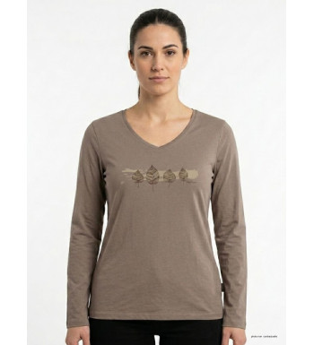 Mayflower NERVAL5GT - Tee-shirt Femme Grande Taille Beige Col V