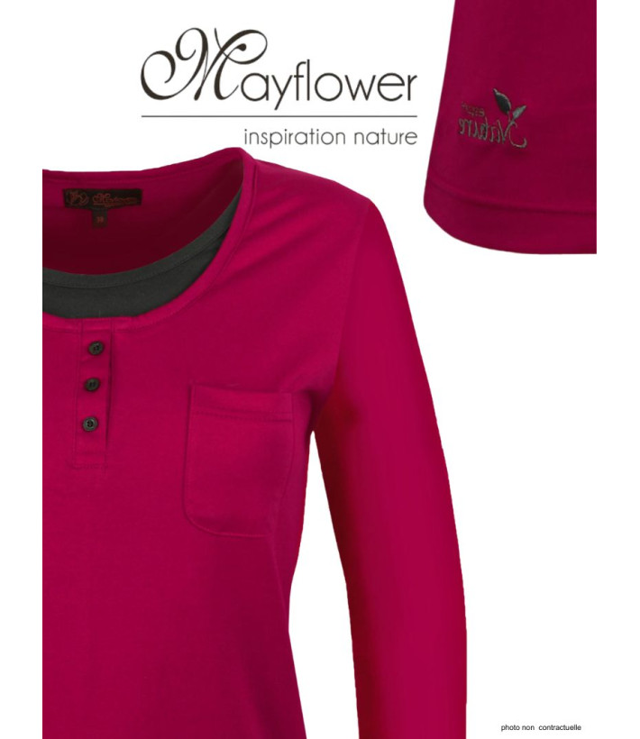 Mayflower NESTOR4 - Tee-shirt Manches Longues Violet & Gris