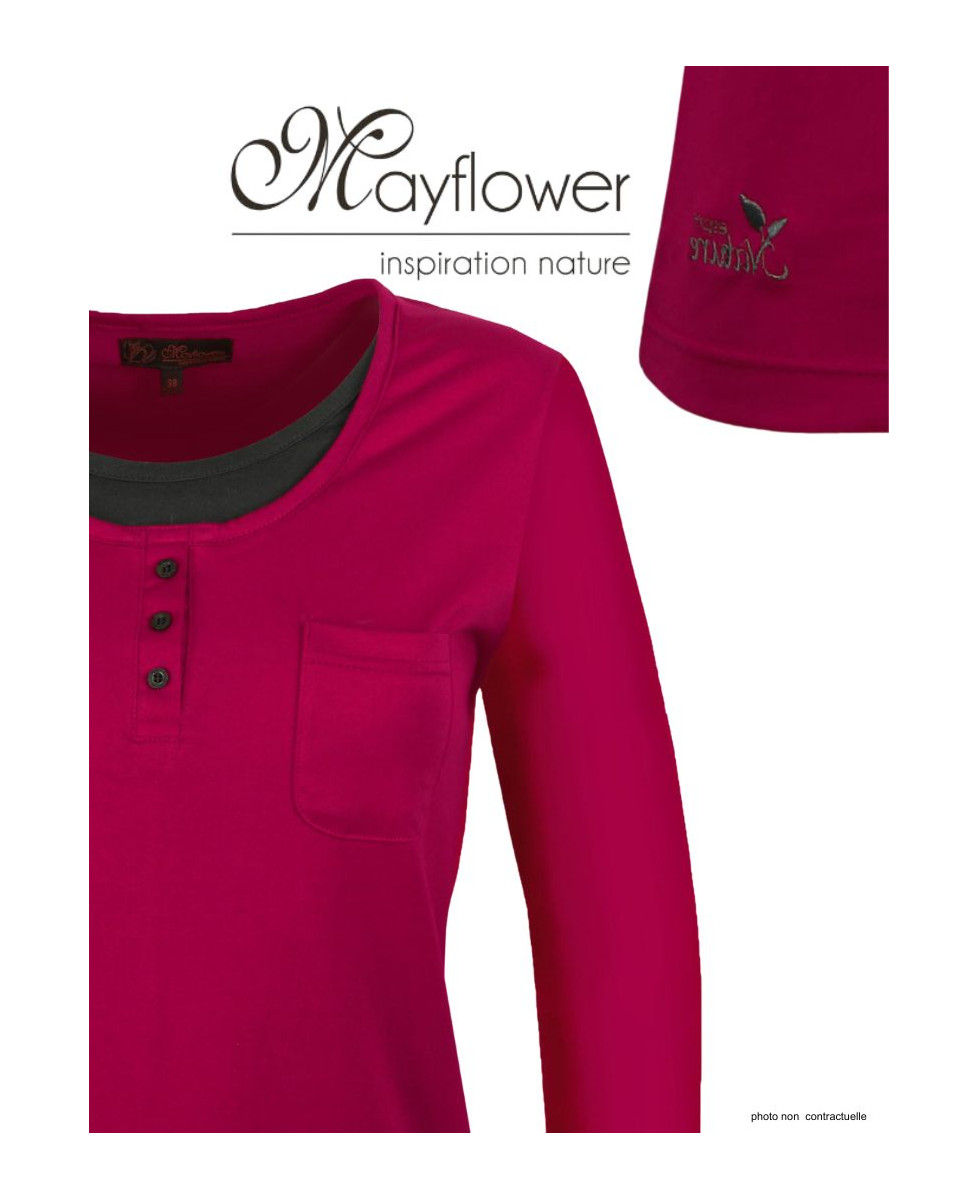 Mayflower NESTOR4 - Tee-shirt Manches Longues Violet & Gris