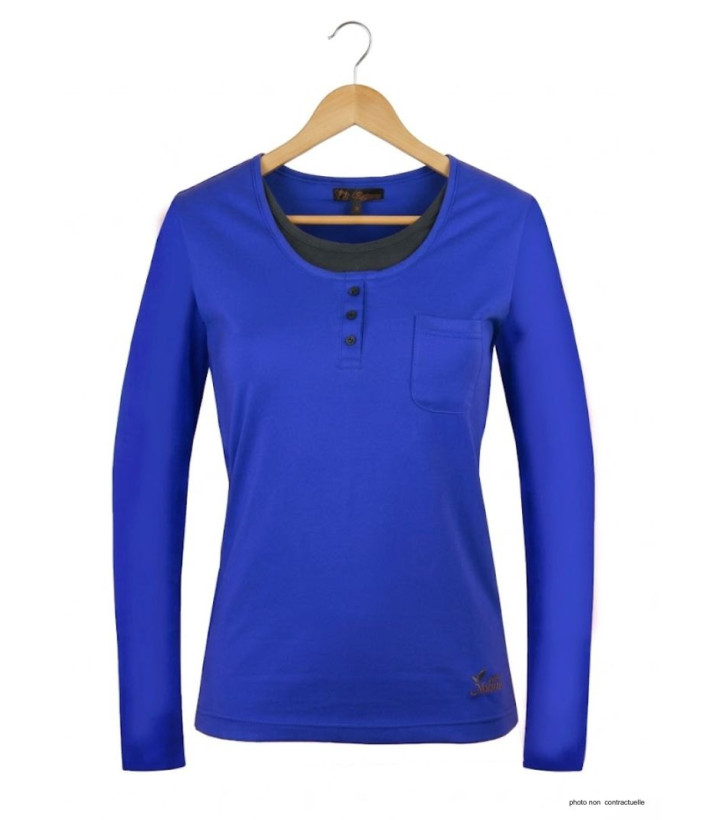 Mayflower NESTOR5 - Tee-shirt Manches Longues Bleu & Gris