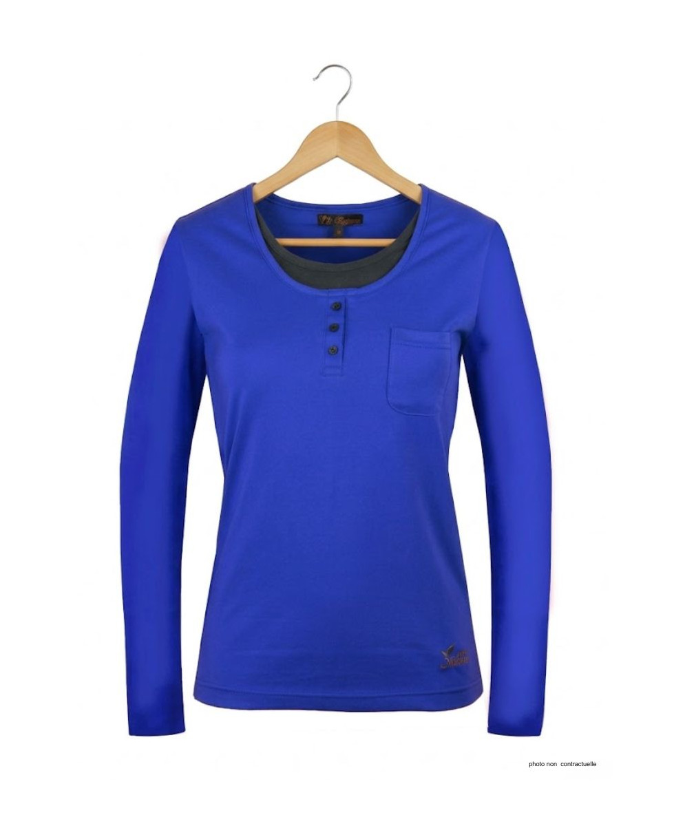 Mayflower NESTOR5 - Tee-shirt Manches Longues Bleu & Gris