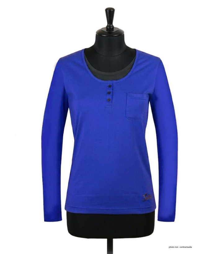 Mayflower NESTOR5 - Tee-shirt Manches Longues Bleu & Gris