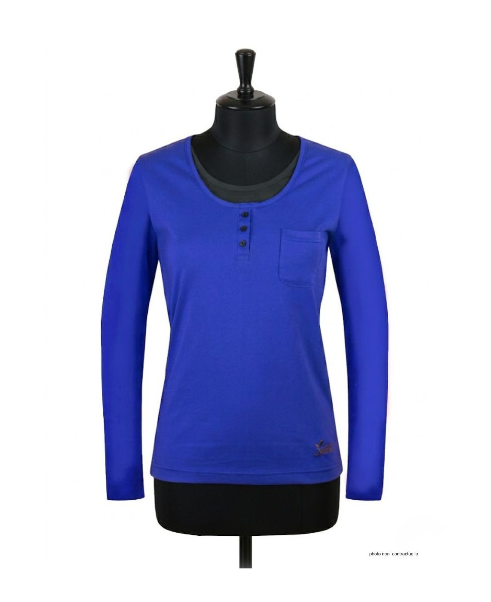 Mayflower NESTOR5 - Tee-shirt Manches Longues Bleu & Gris