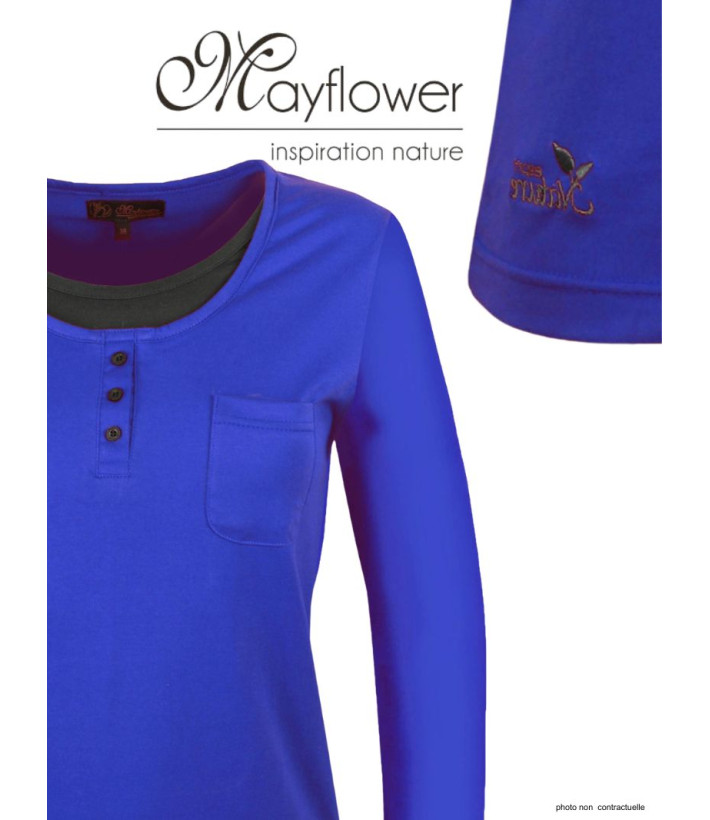 Mayflower NESTOR5 - Tee-shirt Manches Longues Bleu & Gris