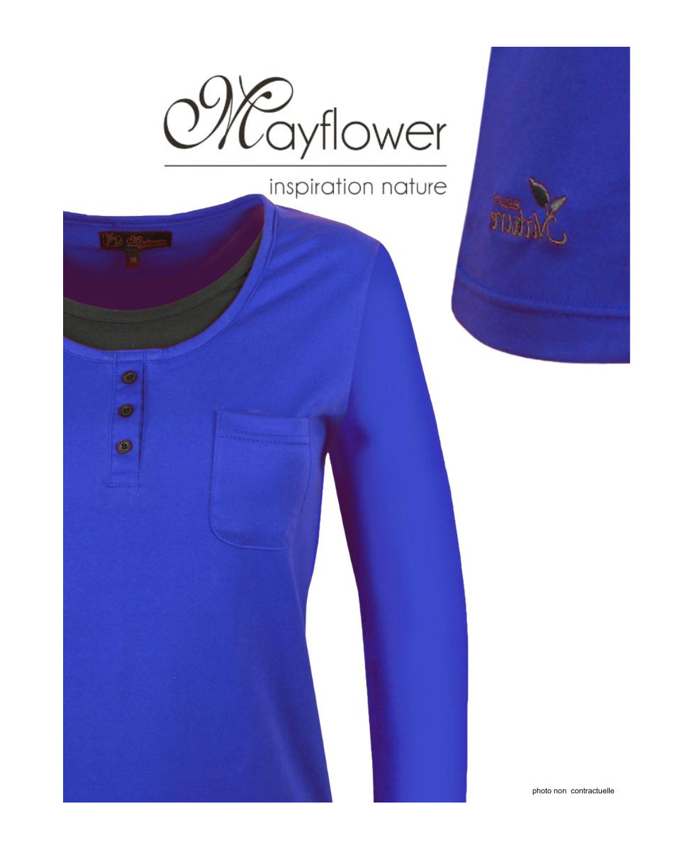 Mayflower NESTOR5 - Tee-shirt Manches Longues Bleu & Gris