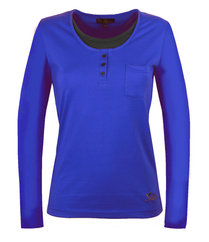 Mayflower NESTOR5 - Tee-shirt Manches Longues Bleu & Gris