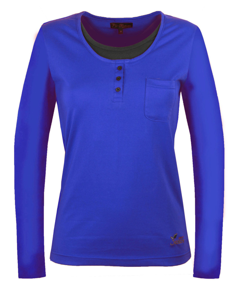 Mayflower NESTOR5 - Tee-shirt Manches Longues Bleu & Gris