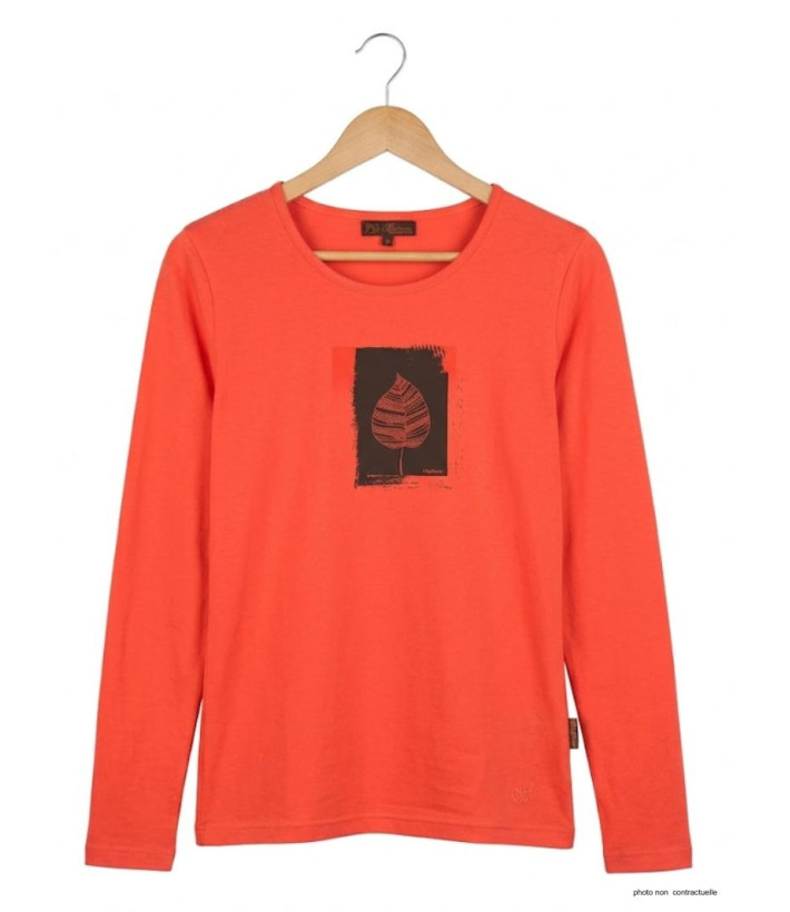 Mayflower NIKKI1 - Tee-shirt Manches Longues Orange Coton