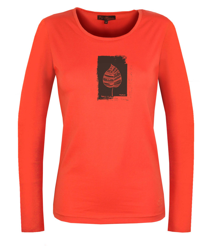 Mayflower NIKKI1 - Tee-shirt Manches Longues Orange Coton