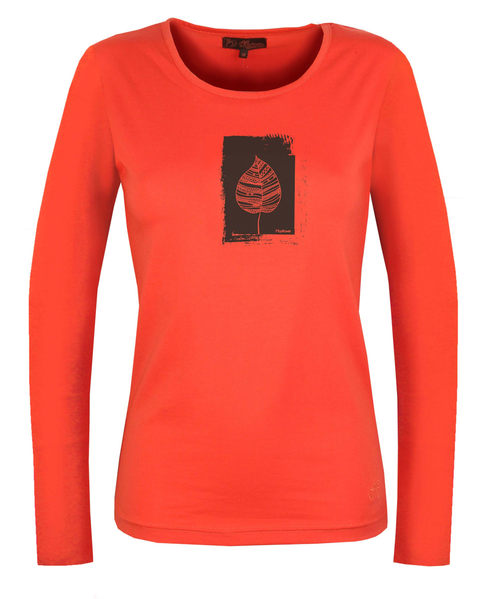 Mayflower NIKKI1 - Tee-shirt Manches Longues Orange Coton