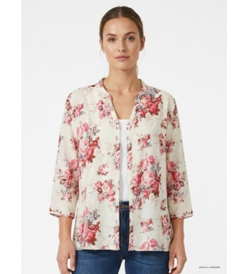 Mayflower N3122B : Chemisier Manches 3/4 Floral & Fluide