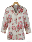 Mayflower N3122B : Chemisier Manches 3/4 Floral & Fluide