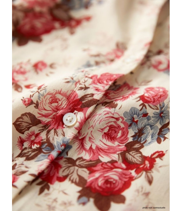 Mayflower N3122B : Chemisier Manches 3/4 Floral & Fluide