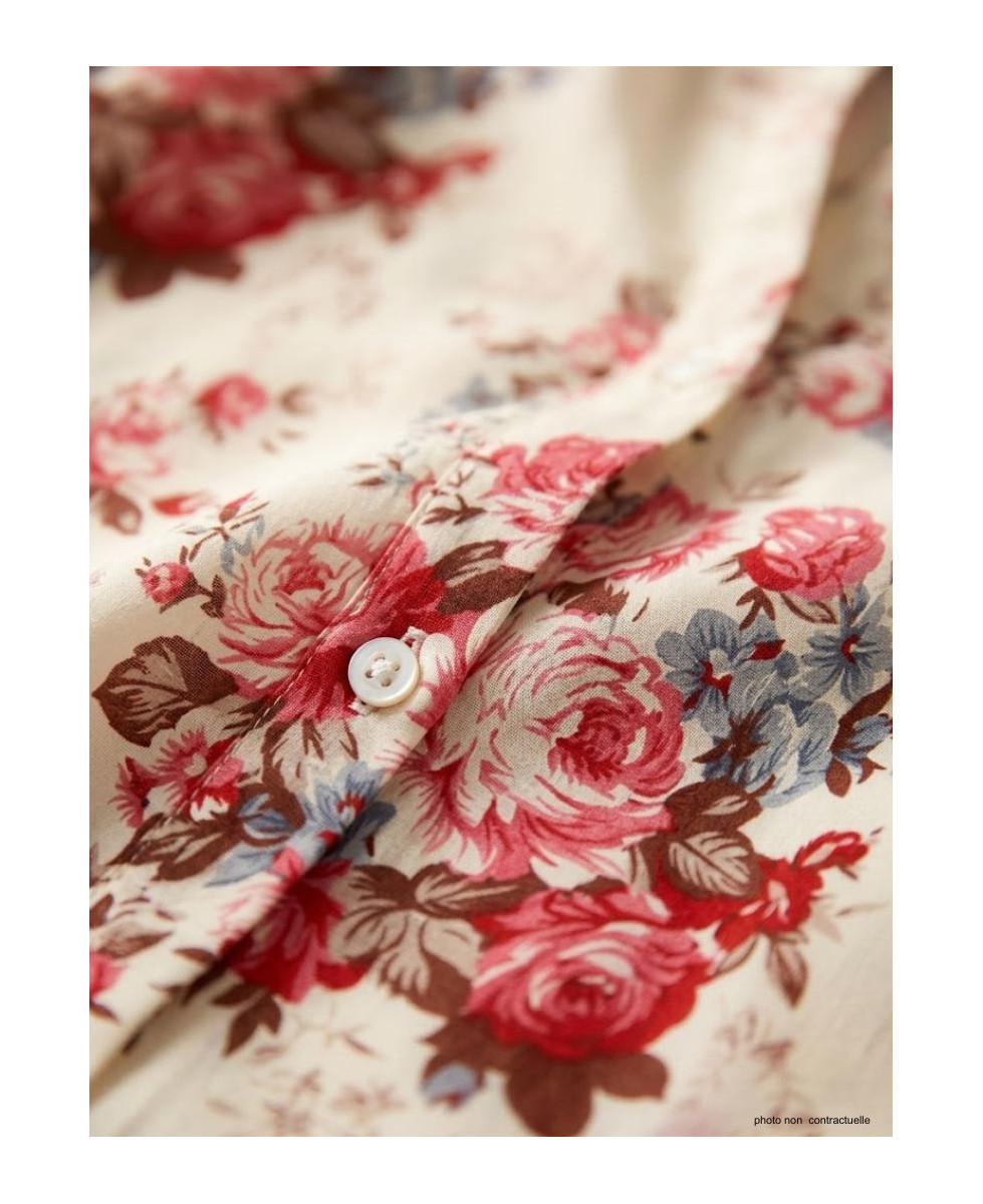 Mayflower N3122B : Chemisier Manches 3/4 Floral & Fluide