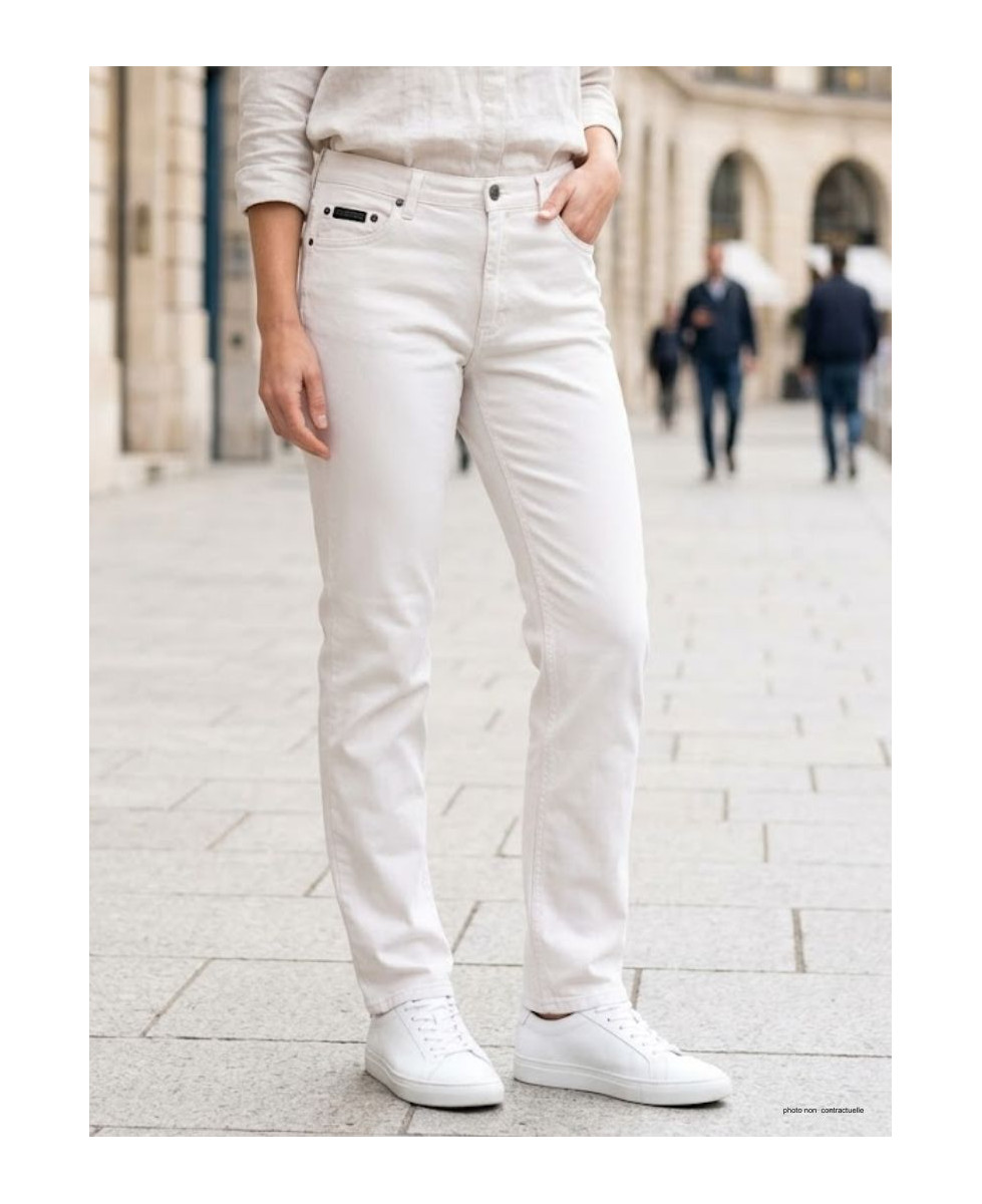 Pantalon Mayflower FIANA2 Blanc : Coupe Droite & Stretch