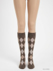 Mayflower CHO741 : Chaussettes mi-bas Angora & Laine Marron