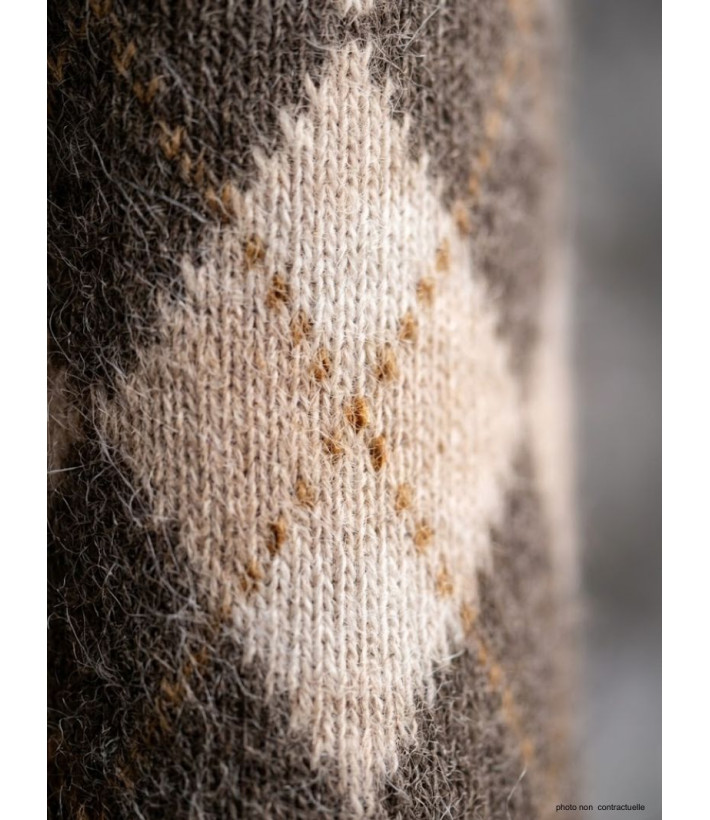 Mayflower CHO741 : Chaussettes mi-bas Angora & Laine Marron