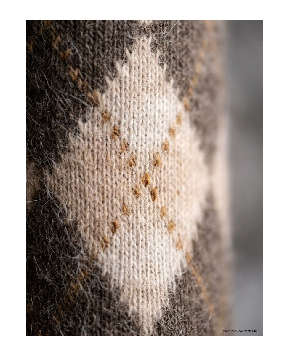 Mayflower CHO741 : Chaussettes mi-bas Angora & Laine Marron