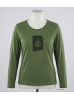 MAYFLOWER NIKKI4 : Tee-shirt manches longues olive en coton